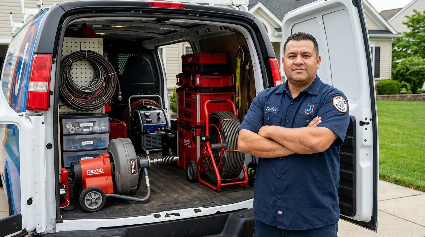 Professional drain cleaning equipment and Johns Plumbing LLC plumber in Talent
