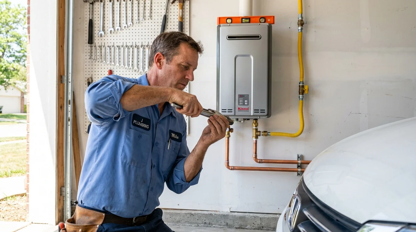 Tankless water heater installation by a Johns Plumbing LLC plumber in Talent